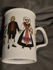 Norway Folk Hardangerfjord Costume Coffee Tea Cup Mug Marked NORWAY NORD 4 1/8”