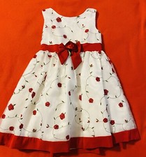 Sweet Heart Rose Floral Girls Dress Sz 4 Preowned Round Neckline Ruched Sleeve