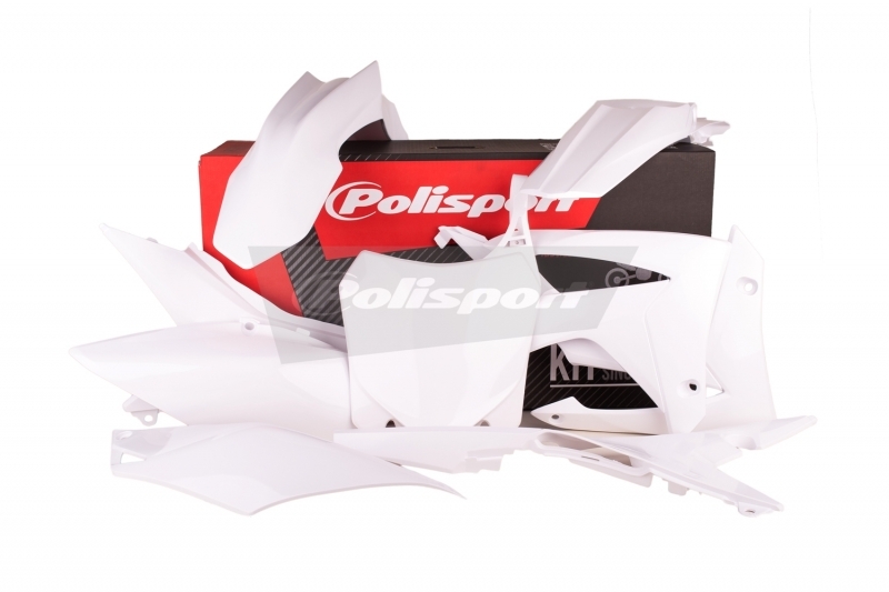 Kit plastiques Polisport blancs pour moto Honda CRF 450 R ans 2013 à 2015
