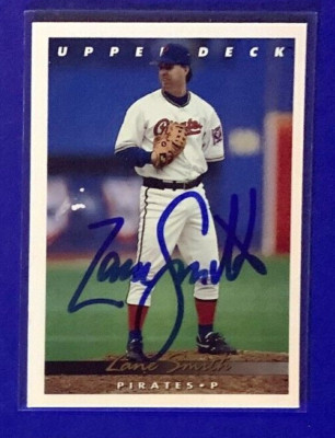ZANE SMITH Pittsburgh Pirates 1993 UD SIGNED / AUTOGRAPH Baseball Card POOR