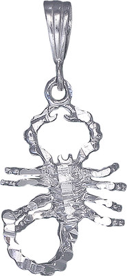 Sterling Silver Scorpion Charm Pendant Necklace Diamond Cut Finish with Chain
