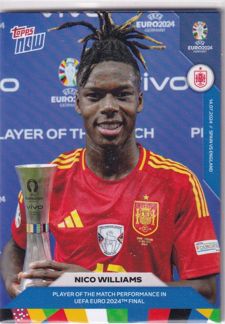 Carte Topps NOW UEFA Euro 2024 - Nico Williams #060 - Espagne - Limitée