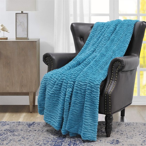 Colleen Air Brushed Faux Fur Throw Blanket Super Soft Warm for Couch Home Décor - Picture 49 of 97