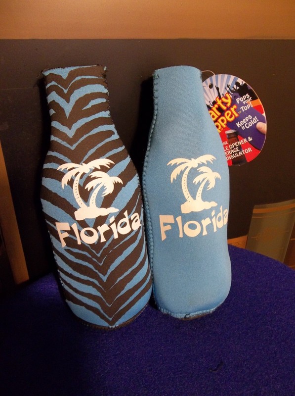 "Florida" Party Popper all in one Bottle Opener & Beverage Insulator (2) Koozie