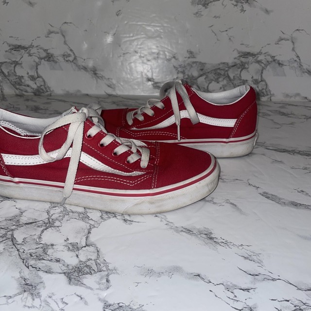 dirty red vans