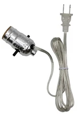 Creative Hobbies M995S Instant Lamp Kit - Silver Lamp Socket Wired to Clear Cord