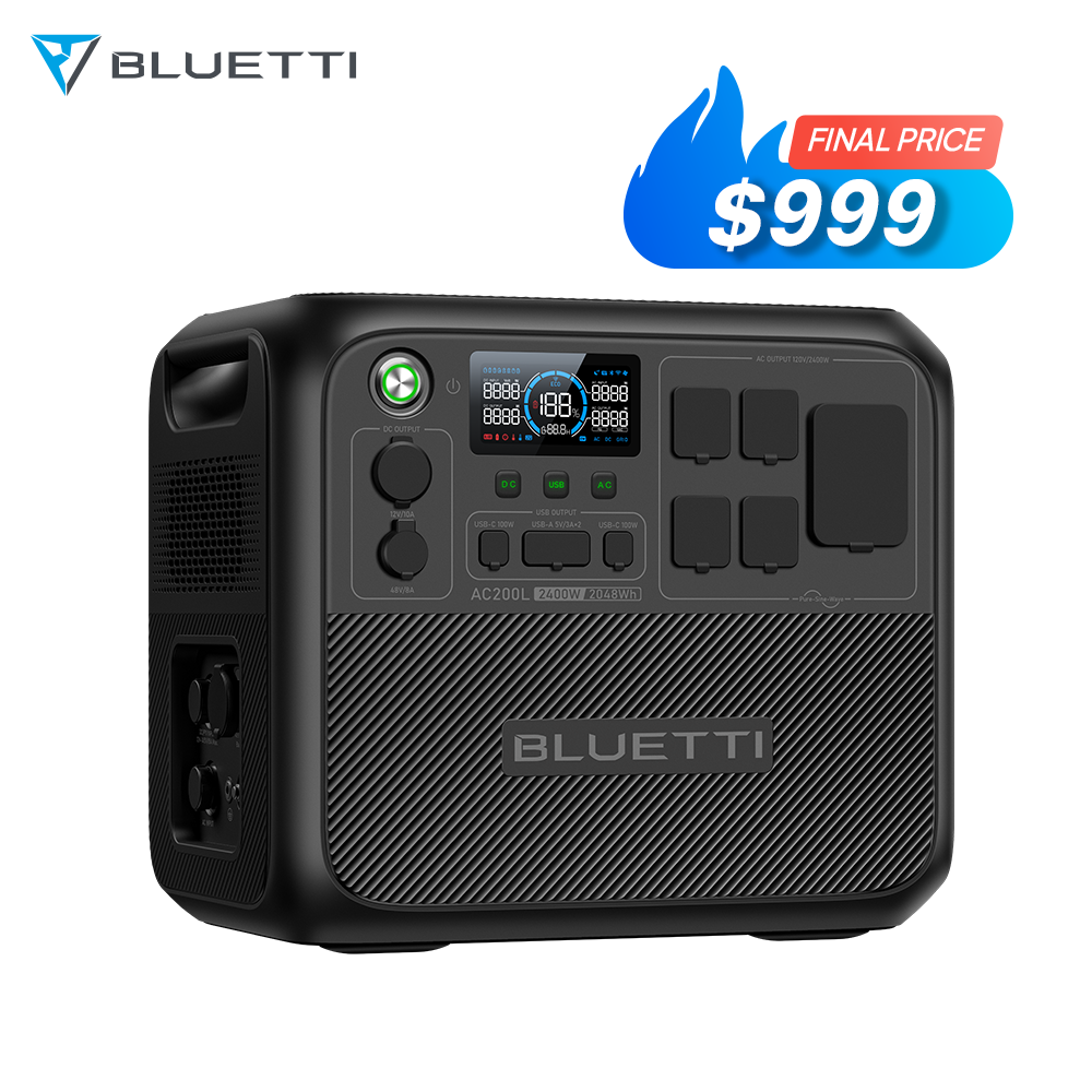 BLUETTI AC200L 2400W 2048Wh Portable Power Station +Optional Solar/Battery Kit