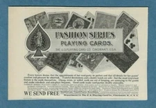1898 AD ~ "FASHIOIN SERIES" PLAYING CARDS ~ U.S. PLAYING CARD CO., CINCINNATI
