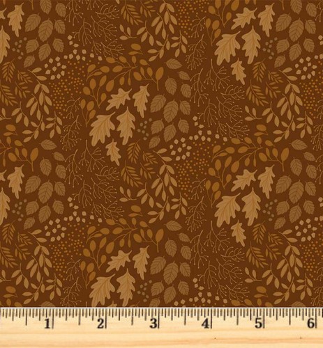 Harvest Minis Brown Tonal Leaves Blender Cotton Fabric 5470 by the half yard - Picture 2 of 4