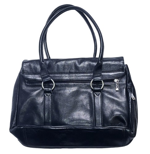 SAMSONITE BLACK LEATHER VINTAGE SHOULDER CARRY BRIEFCASE LAPTOP B - Picture 2 of 4