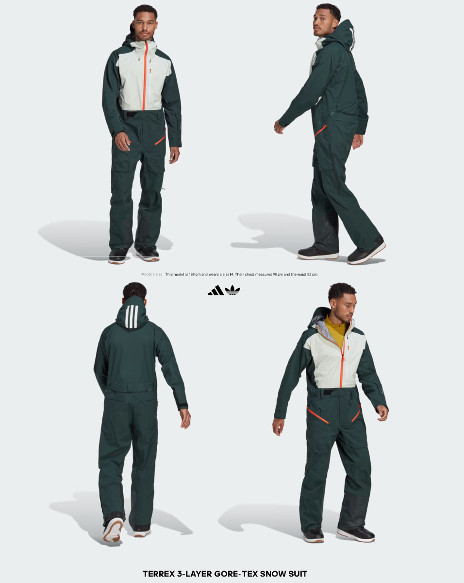 ADIDAS One-Piece Gore-Tex 3L GTX Snow Alpine Ski Suit Men M ADIDAS One-Piece Gore-Tex 3L GTX Snow Alpine Ski Suit Men M