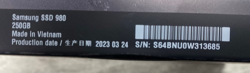 Disque Dur SSD SAMSUNG 250Go 980 NVMe M.2 MZ-V8V250 - Photo 3/4