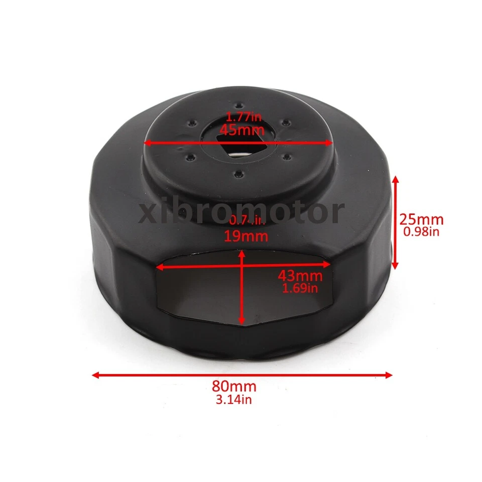 Llave de filtro de aceite negra apta para Harley Touring Dyna Softail Electra Road Glide Foto 2 de 4