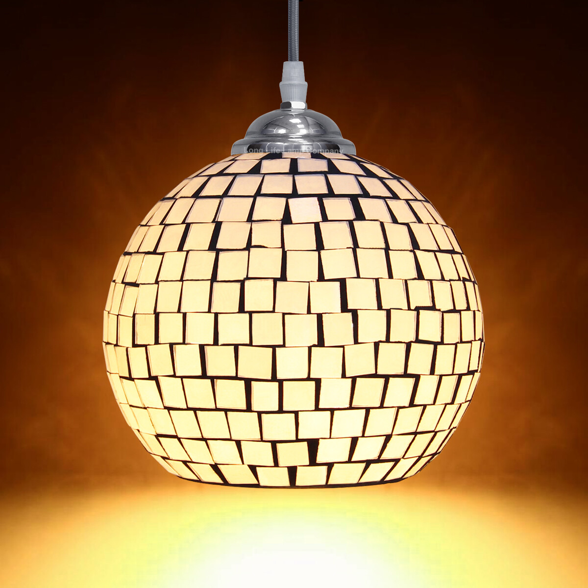 Vintage Glass Globe Ceiling Hanging Pendant Light Shade Mosaic Lighting