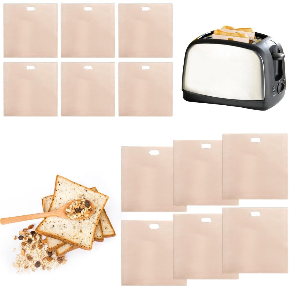 CAREDGO 12 Sacchetti per Toast Buste per Toast Riutilizzabili Bustine per (b3o)