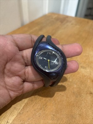 Nike Triax Swift Watch Men 44mm  Blue Oval Dial Date *Untested For Parts*