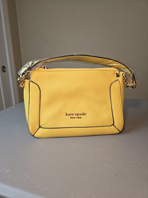 #ad #ad Kate Spade Crossbody Purse K6047 Pebbled Leather #x27;Lime Slice#x27; Yellow $298 MSRP