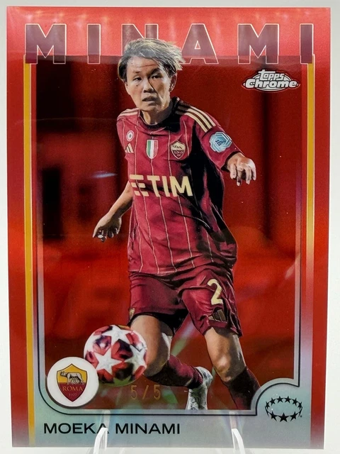Topps Chrome Moeka Minami True Red /5 Roma Women's Champions League Color Match