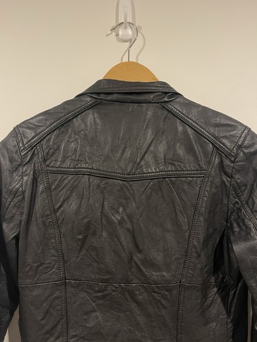 Vintage Leather Jacket Unbranded Womens Size XS-S Black Zip Up EUC - Picture 10 of 11