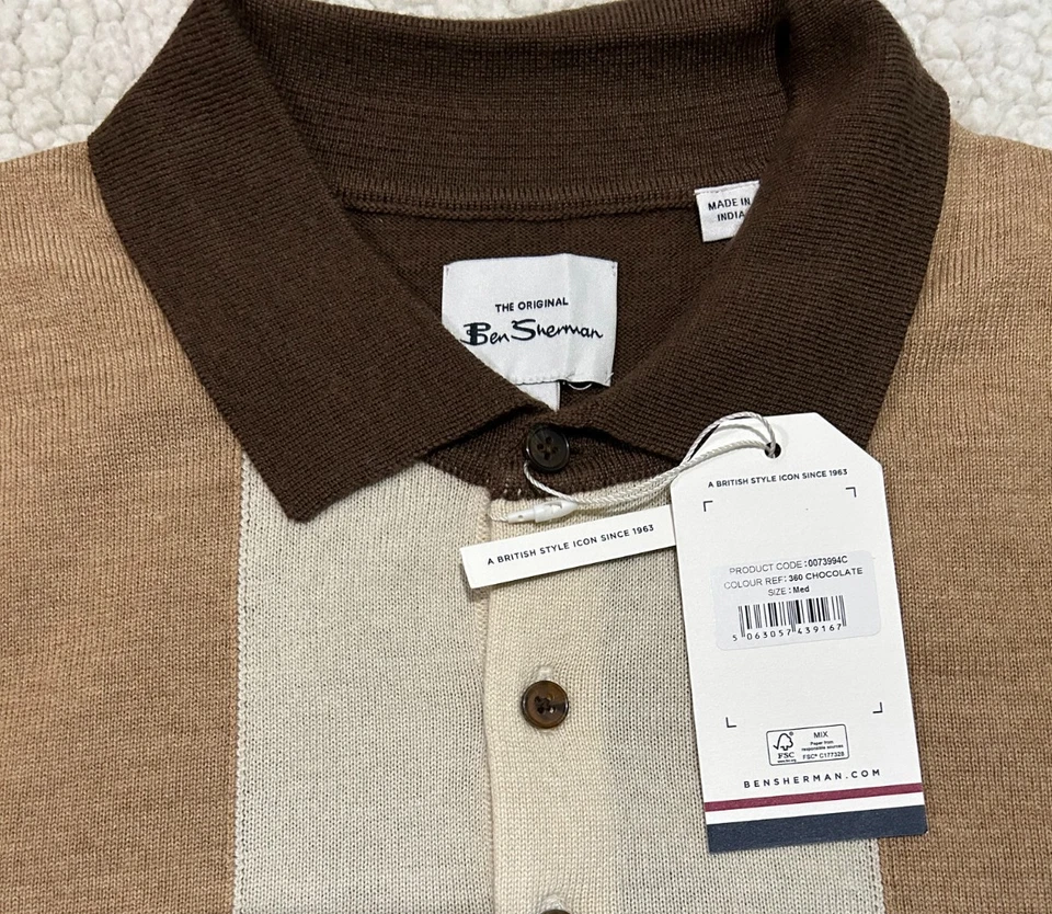 Ben Sherman Merino Wool Blend Sweater Collared Long Sleeve Pick Size Color NWT - Image 4 of 4