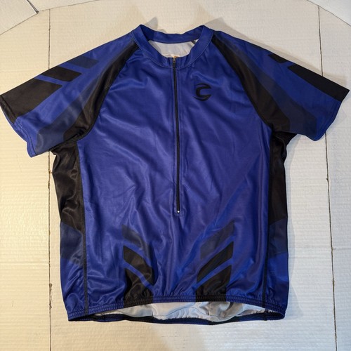 Cannondale Solid Blue 3/4 Zip Cycling Jersey Short Sleeve Shirt Men’s X Large - Picture 1 of 15