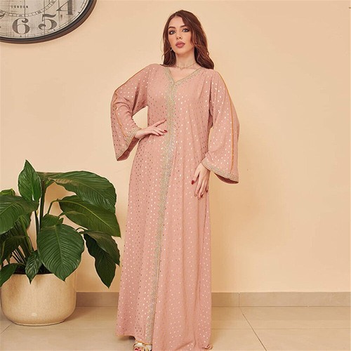 Vestido Kaftan Dubai Abaya Mujer Musulmán Ramadán Caftán Vestido Bata Noche Marroquí - Imagen 13 de 81