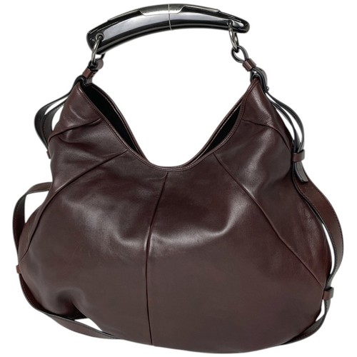 Yves Saint Laurent Shoulder Bag Mombasa leather Brown 95363 Women