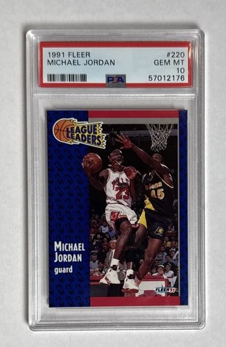 1991-92 Fleer League Leaders Michael Jordan #220 PSA 10 GEM MT HOF