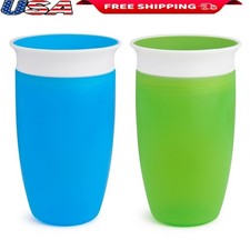 360 Degree Spill Proof Toddler Cups Set of 2 Easy Clean BPA Free Sippy Cups New