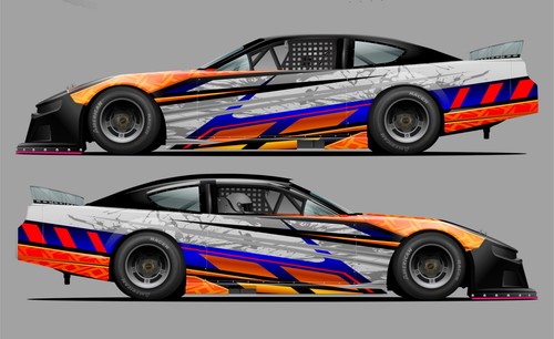 Race Car Side Wrap Decals Late Model, Street Stock, Modified #58 | eBay