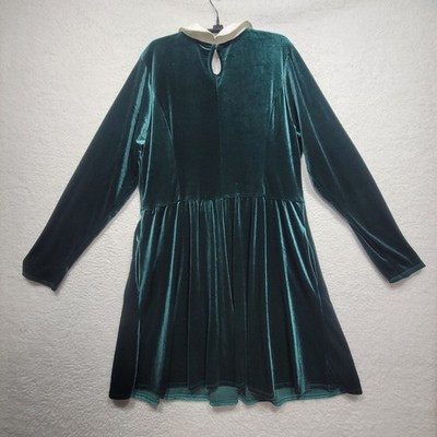 Disney x Hot Topic Green Velvet Holiday Dress Mickey Embroidered Collar  Large | eBay