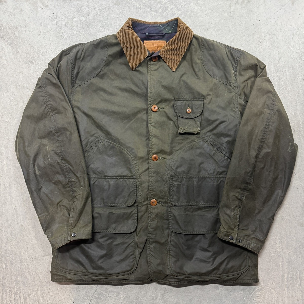 90s POLO RALPH LAUREN オイルドジャケット 90s Polo Sportsman jacket Men's XL waxed oil barn hunt work lined