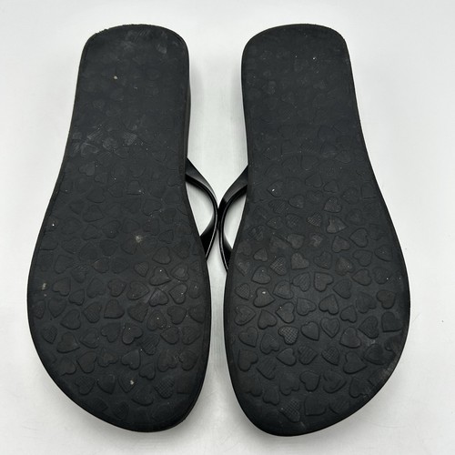 Brighton Damen-Flip-Flops 9 Sandalen schwarz weiß Slipper 1,5"-Absatz Keilabsatz lesen - Bild 7 von 7