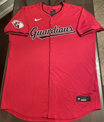 Cleveland Guardians Nike Authentic On-Field Alt Red Jersey Size 52