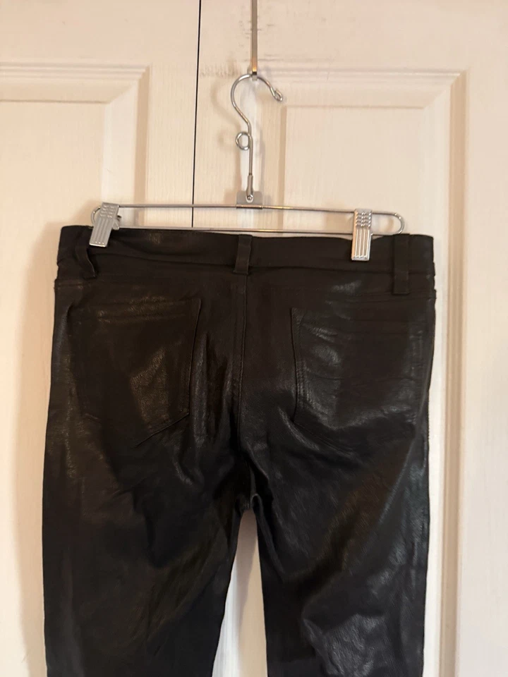 Leggings de cuero de cordero "súper ajustados" marca J negro talla 26 Foto 4 de 4