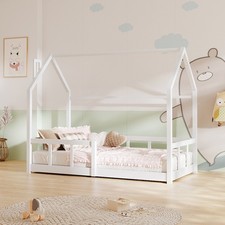 Chimney Tree Furniture Kids Childern Teenage White Solid Wooden House Bed Frame