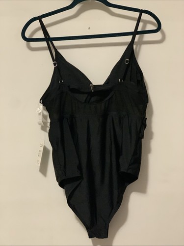 Cupshe Black One Piece Swimsuit XL | Mesh Wrap Front Cutout | NWT Bathers - Picture 3 of 3