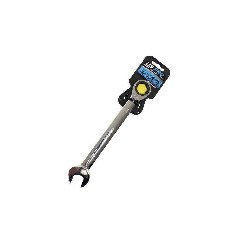 US PRO 23mm Ratchet Spanner Wrench 72 Teeth Open & Ring End Wrench