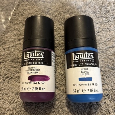 Liquitex Acrylic Paint Sky Blue And Prism Violet Used