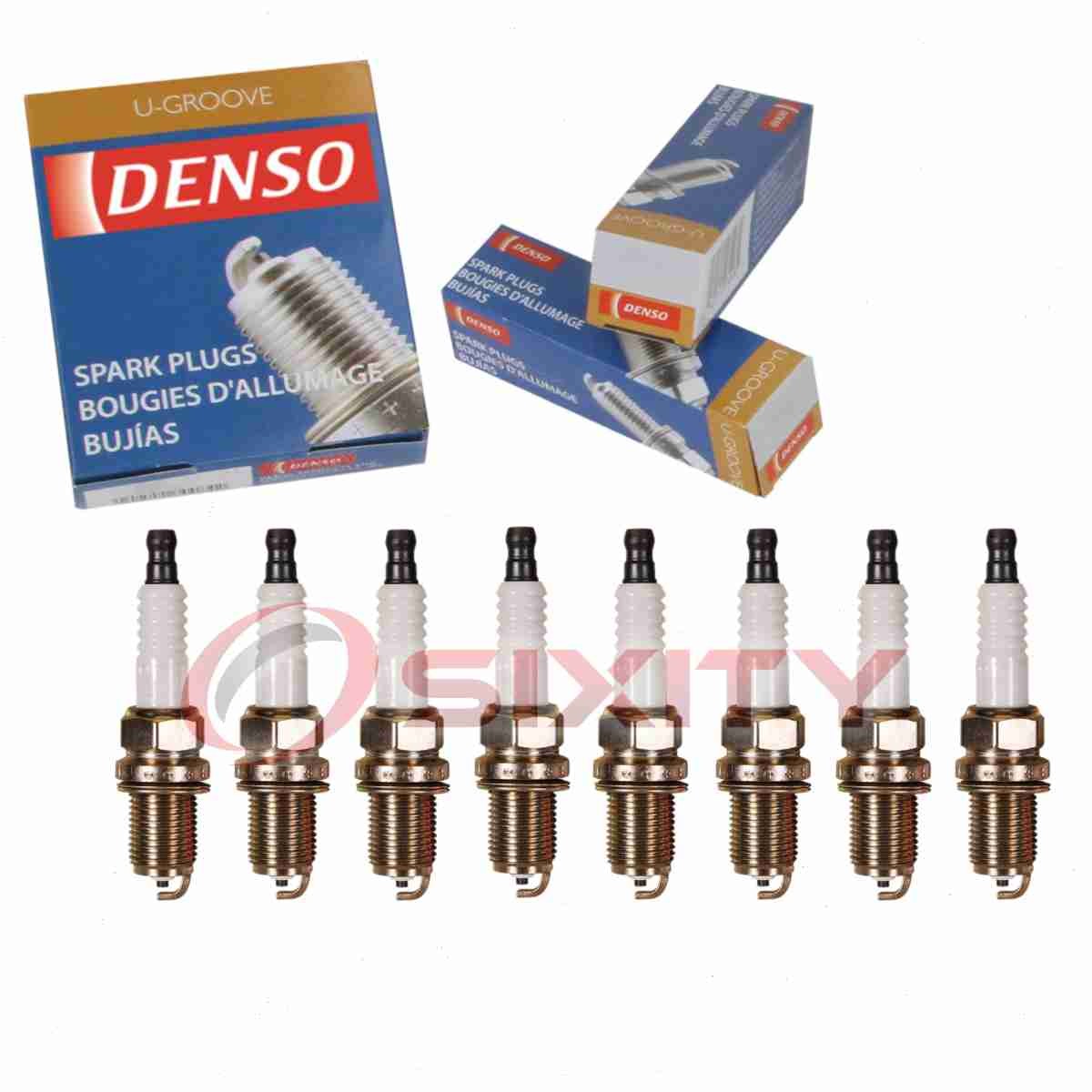 8 pc DENSO 3308 Standard U-Groove Spark Plugs for K24PR-U11 2668 Ignition zn
