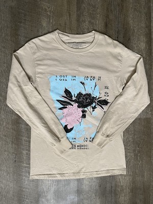 Shawn Mendes Lost in Japan Tour Shirt Long Sleeve Mens S Beige Flower Design