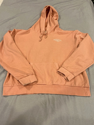 Rip Curl The Search Women's Pink Logo Graphic Fleece Hoodie w/ Pockets Size L