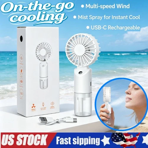 Mini Handheld Cooling Fan Stepless 3 Gear Speed Control Fan Travel Fan