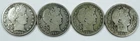 MIXED DATE BARBER HALF DOLLAR LOT! 4 TOTAL PIECES! COLLECTORS ITEMS! NR #P2001