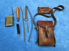 RARE WW2 ORIGINAL GERMAN MILITARY MP34 CLEANING KIT WITH LEATHER CASE