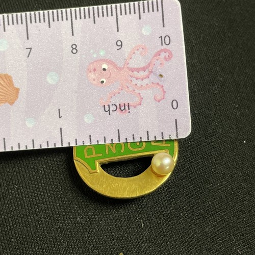 Vintage Brooch Signed GF Green 1 P3GA Pin Rare HTF - Picture 8 of 8