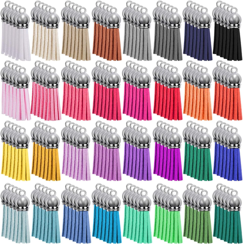 160 Pezzi Portachiavi Nappa 40Mm Nappe in Pelle per Fai da Te Portachiavi Creazione Gioielli - Foto 12 di 12