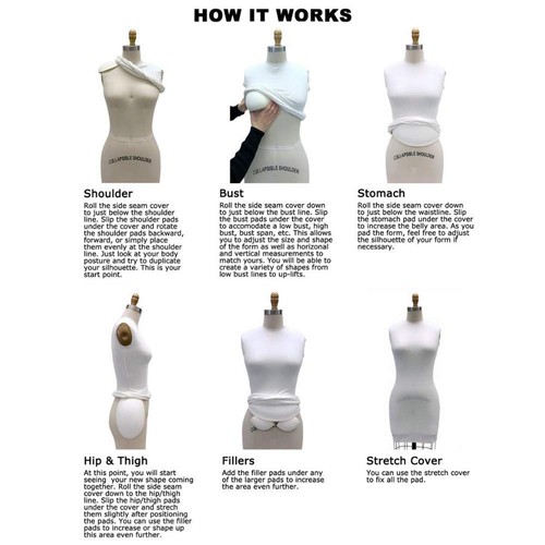 Adult Female Dress Form Mannequin Padding System for Professional Dress Forms... - Picture 2 of 8
