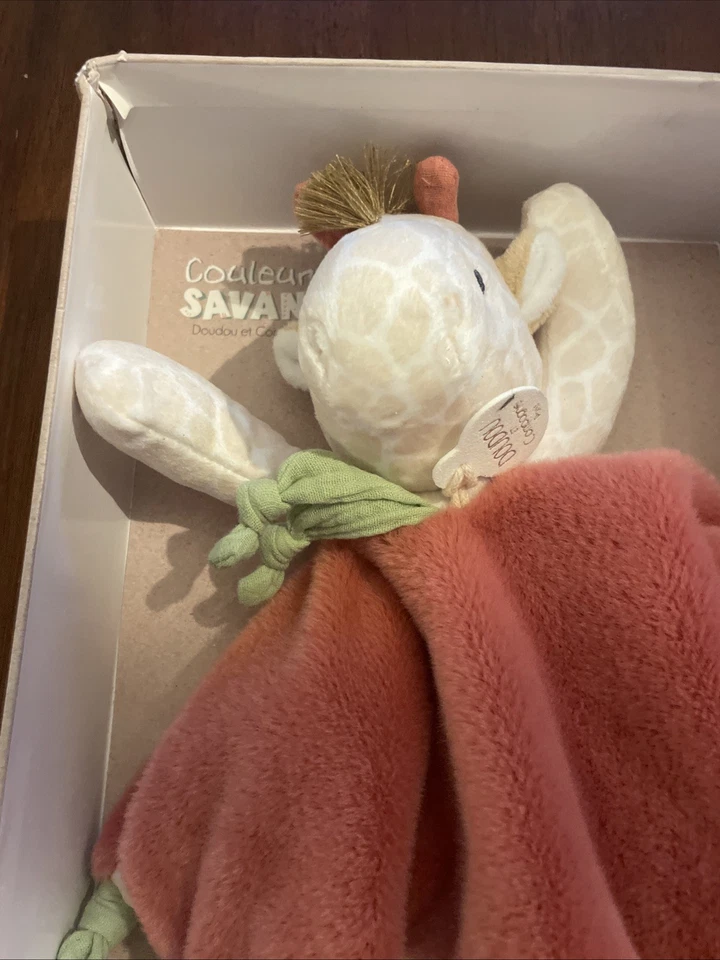 NUEVO EN CAJA Doudou Paris Couleurs Savane Suave Felpa Jirafa Manta de Seguridad Lovey Foto 2 de 4