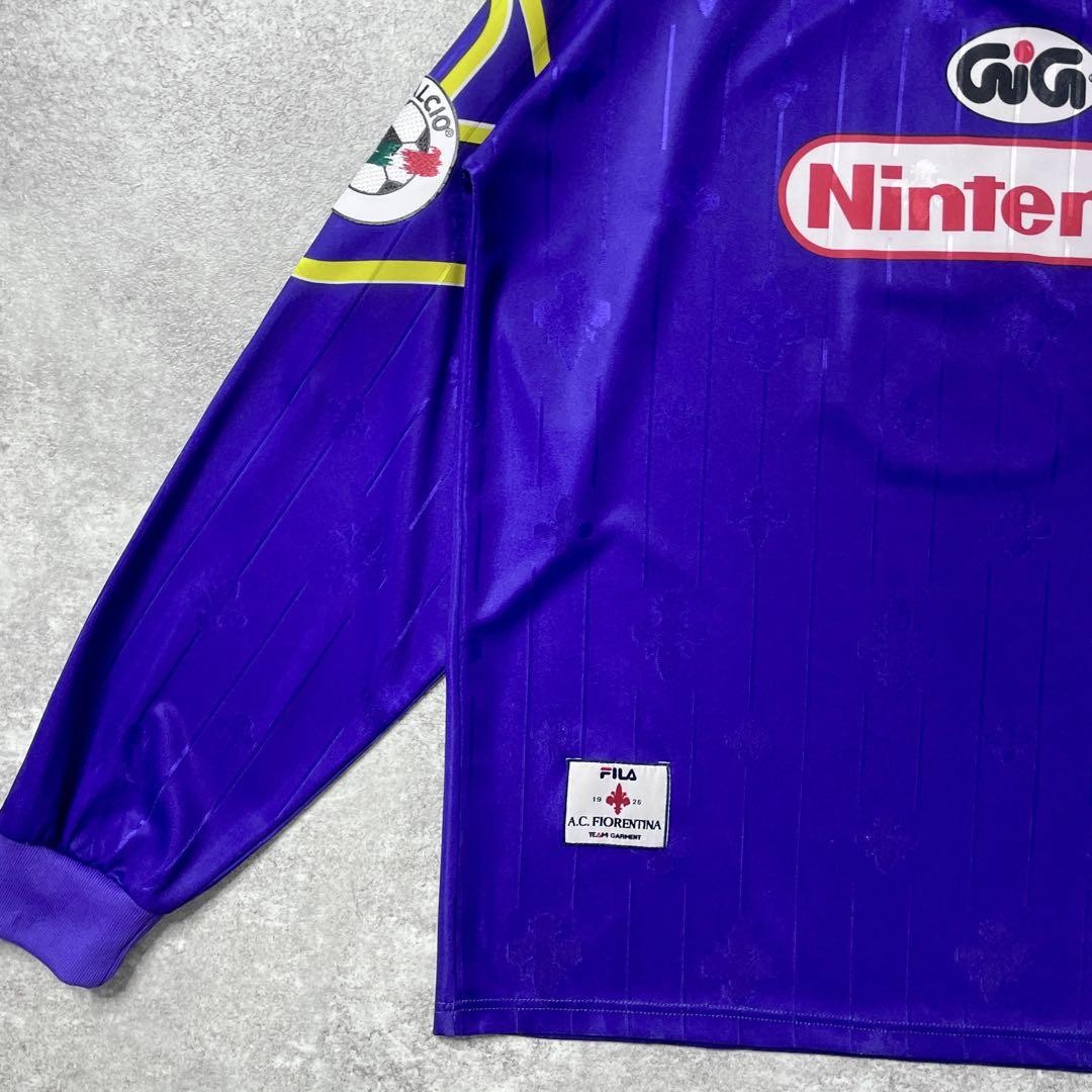 【正規97-98FILA Fiorentina L/S BATISTUTA#9】 Batistuta #9 Fiorentina 1997-98 Home Long Sleeve Jersey